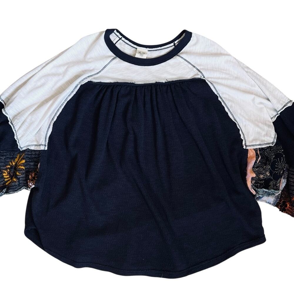 Free People We The Free Women’s Sz S Friday Fever Raglan Contrast Tee Shirt Top - Picture 4 of 13